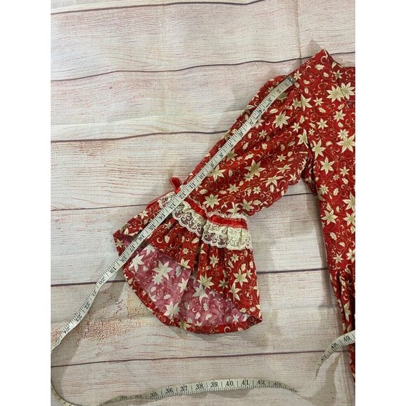 Hand Made Women's Victorian Era Floral Half Sleeve Reenactments Cosplay Dress M - Picture 12 of 15